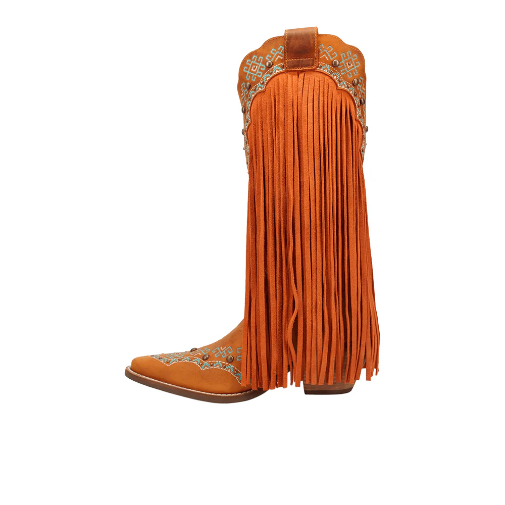 Tequila Fringe Southwest Sunrise Snip Toe Pull On Cowboy Boots - Image 3