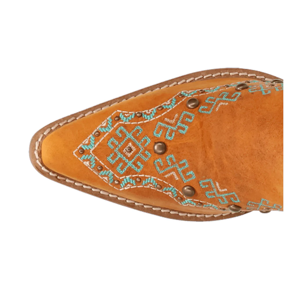 Tequila Fringe Southwest Sunrise Snip Toe Pull On Cowboy Boots - Image 4