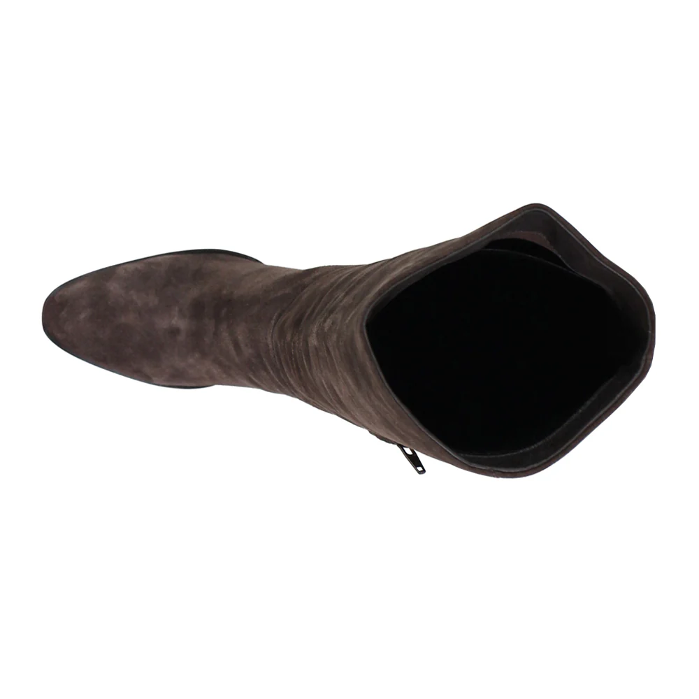 Text Back Pointed Toe Zippered Boots - Image 4