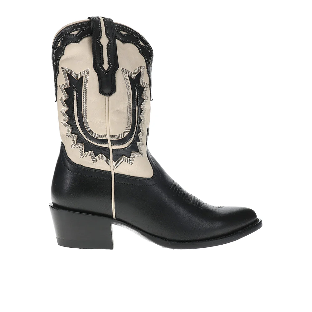 The Jolene Embroidered Tooled Inlay Round Toe Cowboy Boots