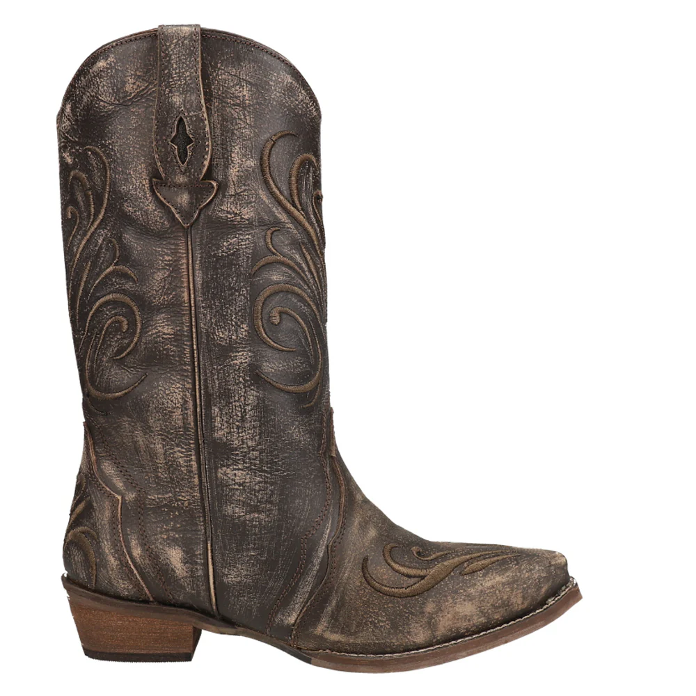 Olivia Thick Embroidered Fashion Snip Toe Cowboy Boots