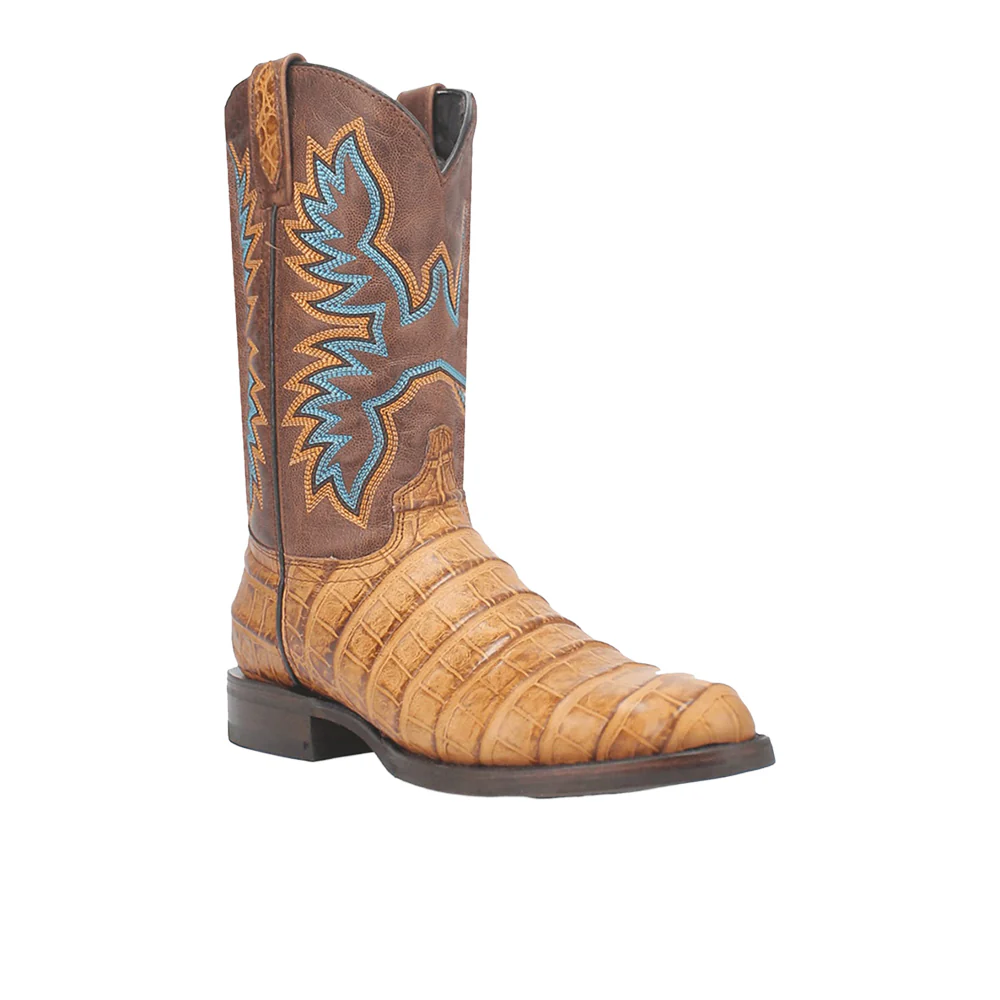 Trail Boss Alligator Embroidered Round Toe Pull On Cowboy Boots - Image 2