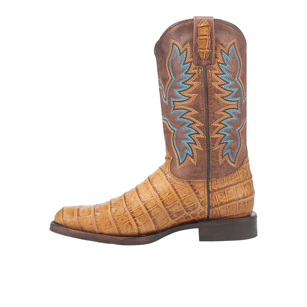 Trail Boss Alligator Embroidered Round Toe Pull On Cowboy Boots - Image 3