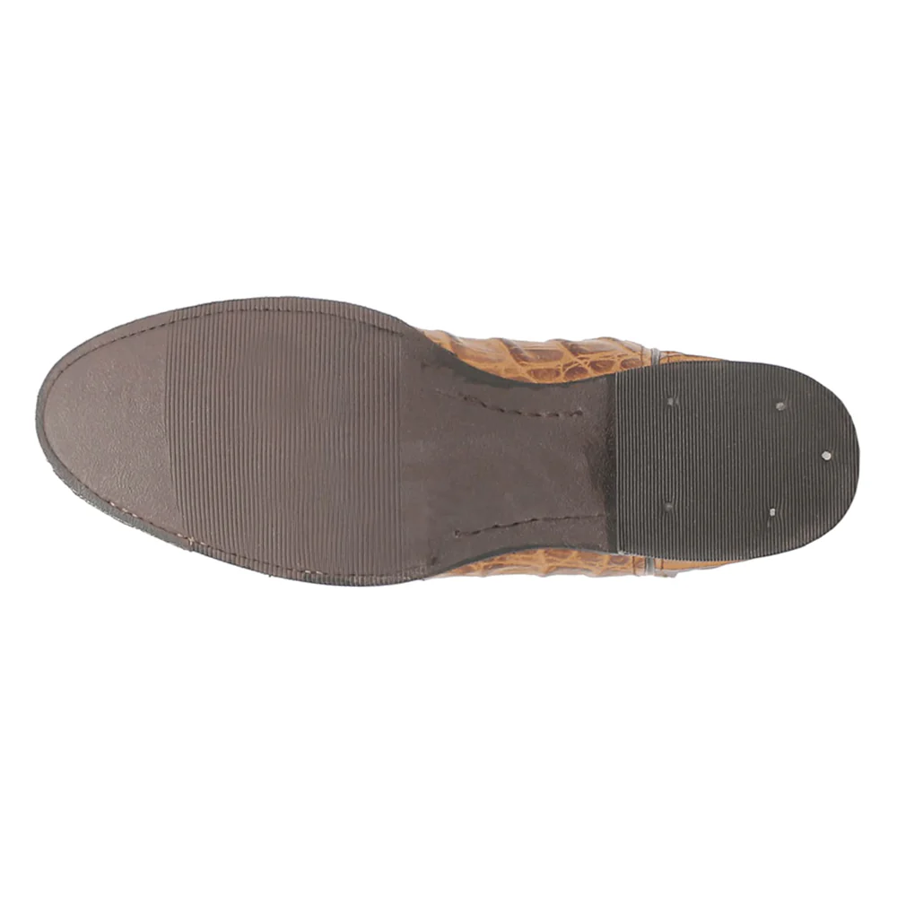 Trail Boss Alligator Embroidered Round Toe Pull On Cowboy Boots - Image 5
