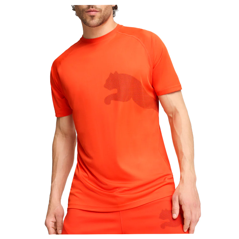 Train All Day Big Cat Crew Neck Short Sleeve Athletic T-Shirt