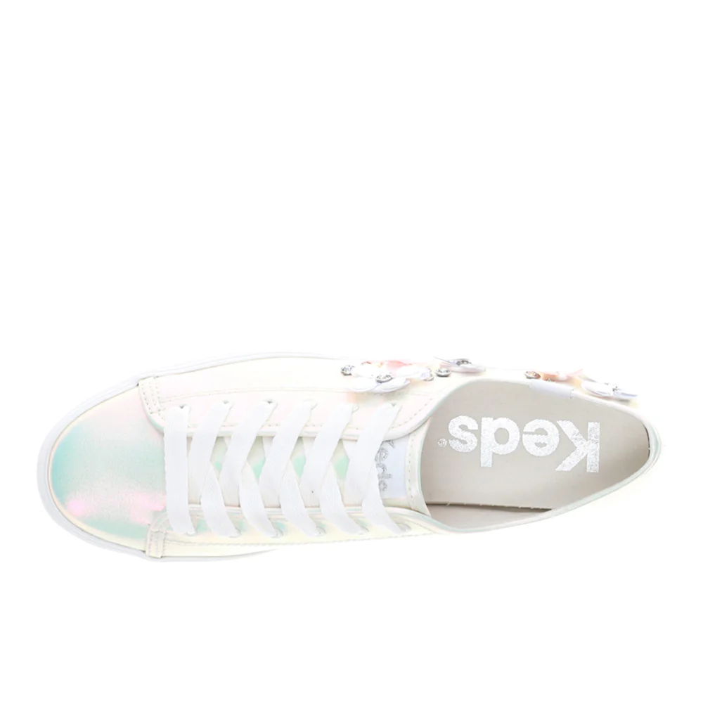 Triple Kick Canvas Floral Embellished Celebrations Lace Up Sneakers - Image 4