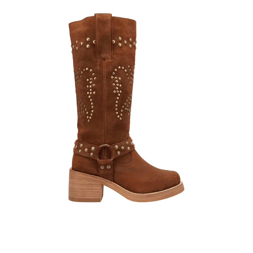 Troubadour Studded Round Toe Pull On Boots