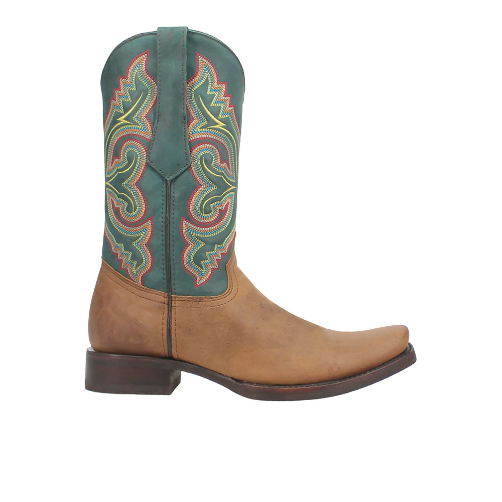 True Grit Embroidered Square Toe Cowboy Boots