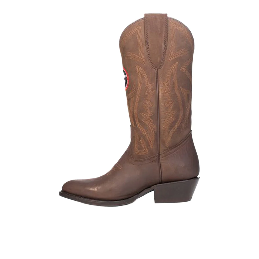 University of Georgia Embroidered Round Toe Pull On Cowboy Boots - Image 3