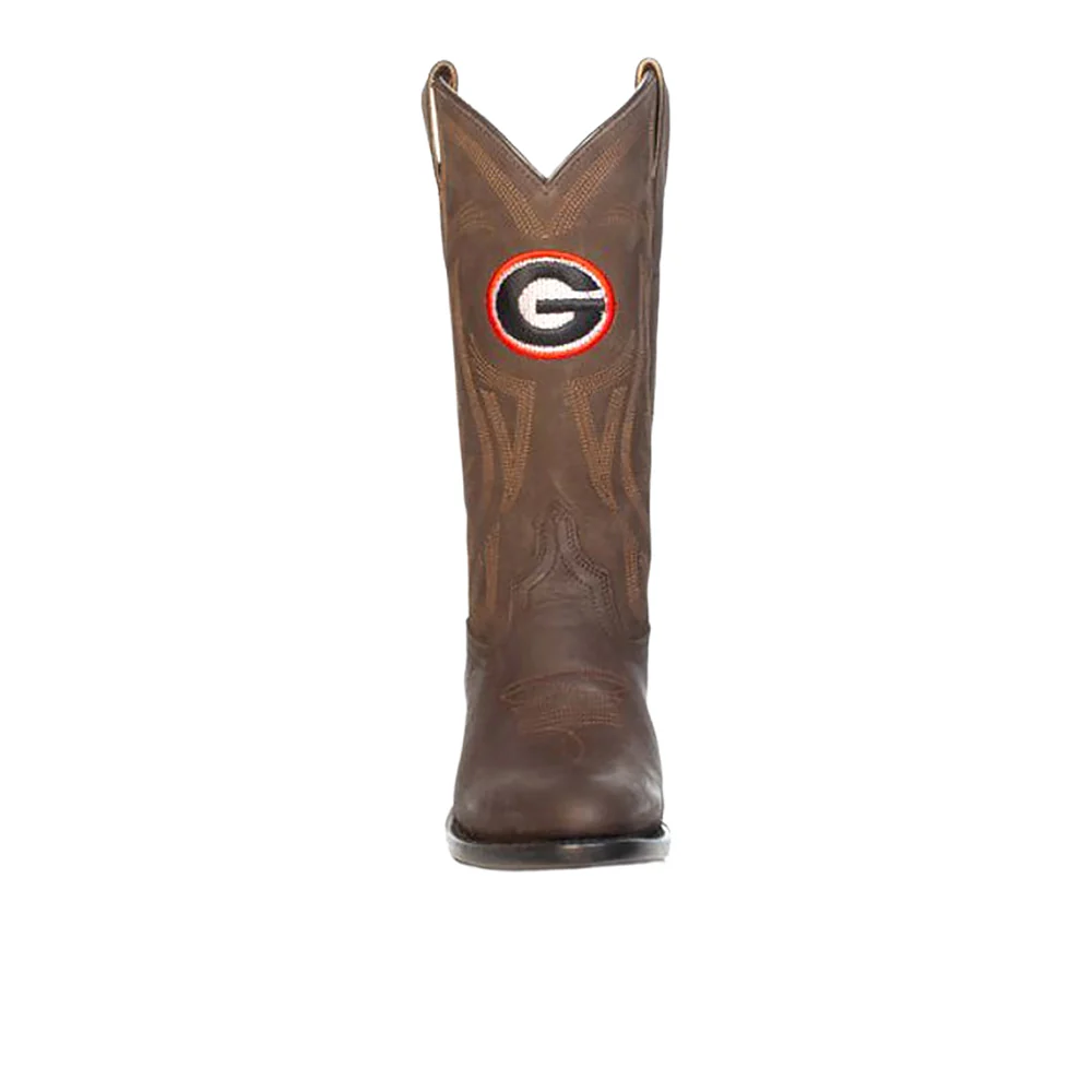 University of Georgia Embroidered Round Toe Pull On Cowboy Boots - Image 4