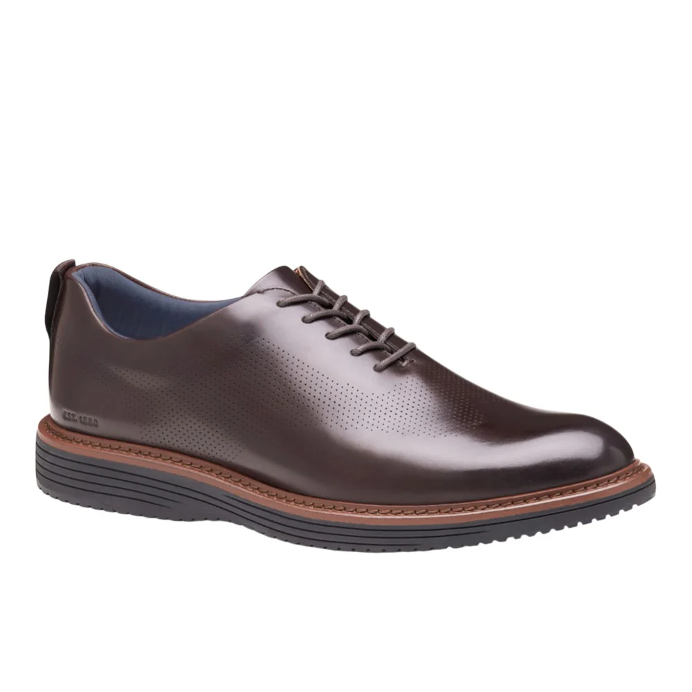 Upton One-Piece Perforated Plain Toe Lace Up Dress Shoes - Image 2