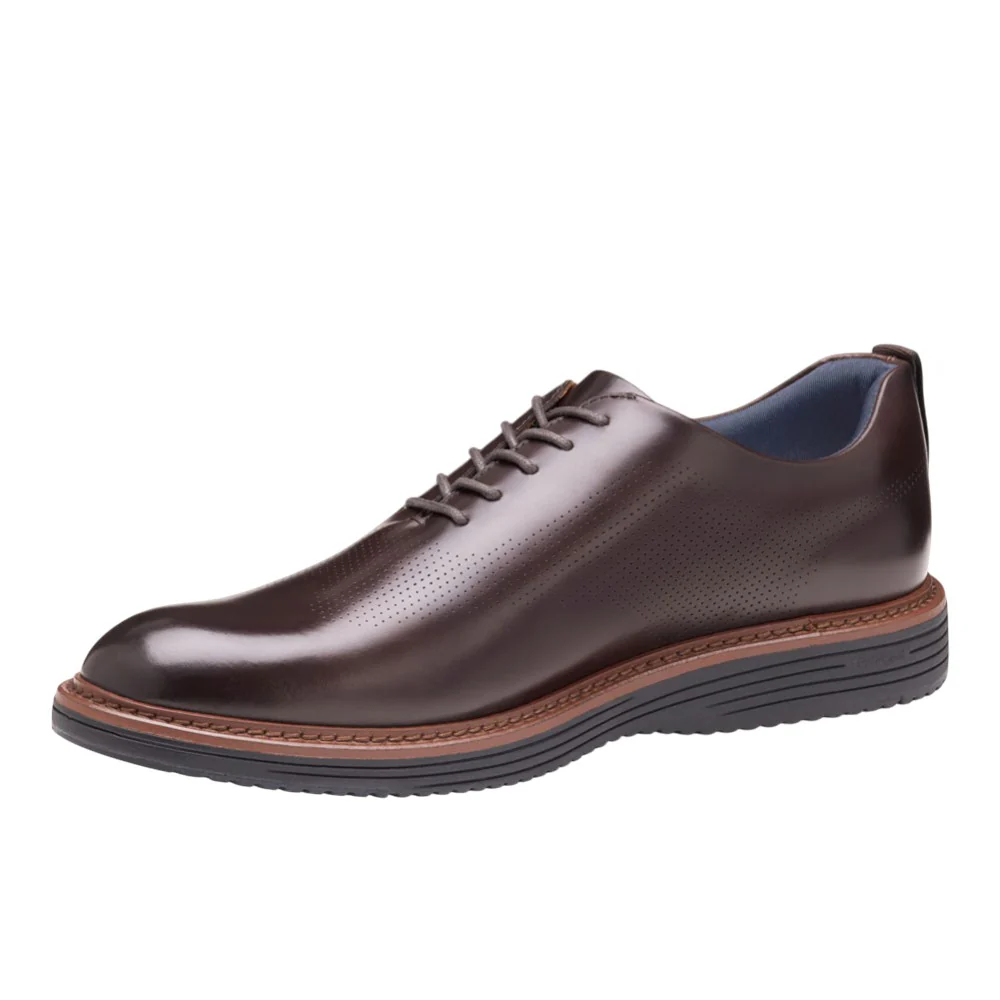 Upton One-Piece Perforated Plain Toe Lace Up Dress Shoes - Image 3