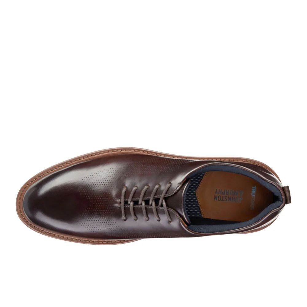 Upton One-Piece Perforated Plain Toe Lace Up Dress Shoes - Image 4
