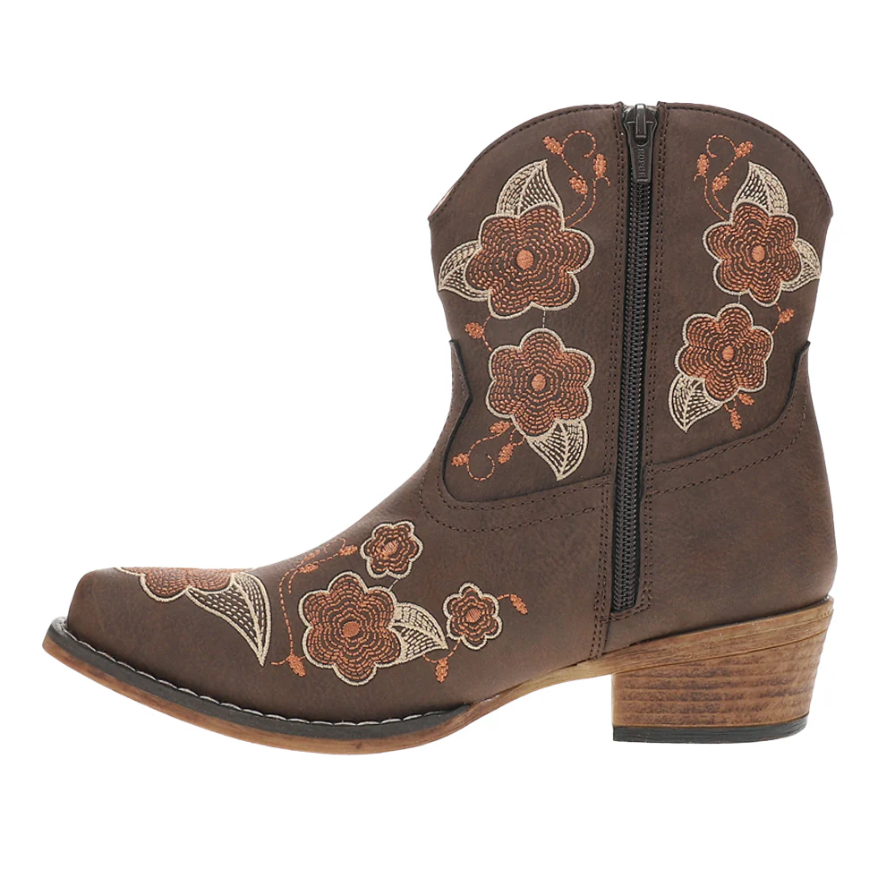 Wildflower Snip Toe Zippered Cowboy Booties - Image 3