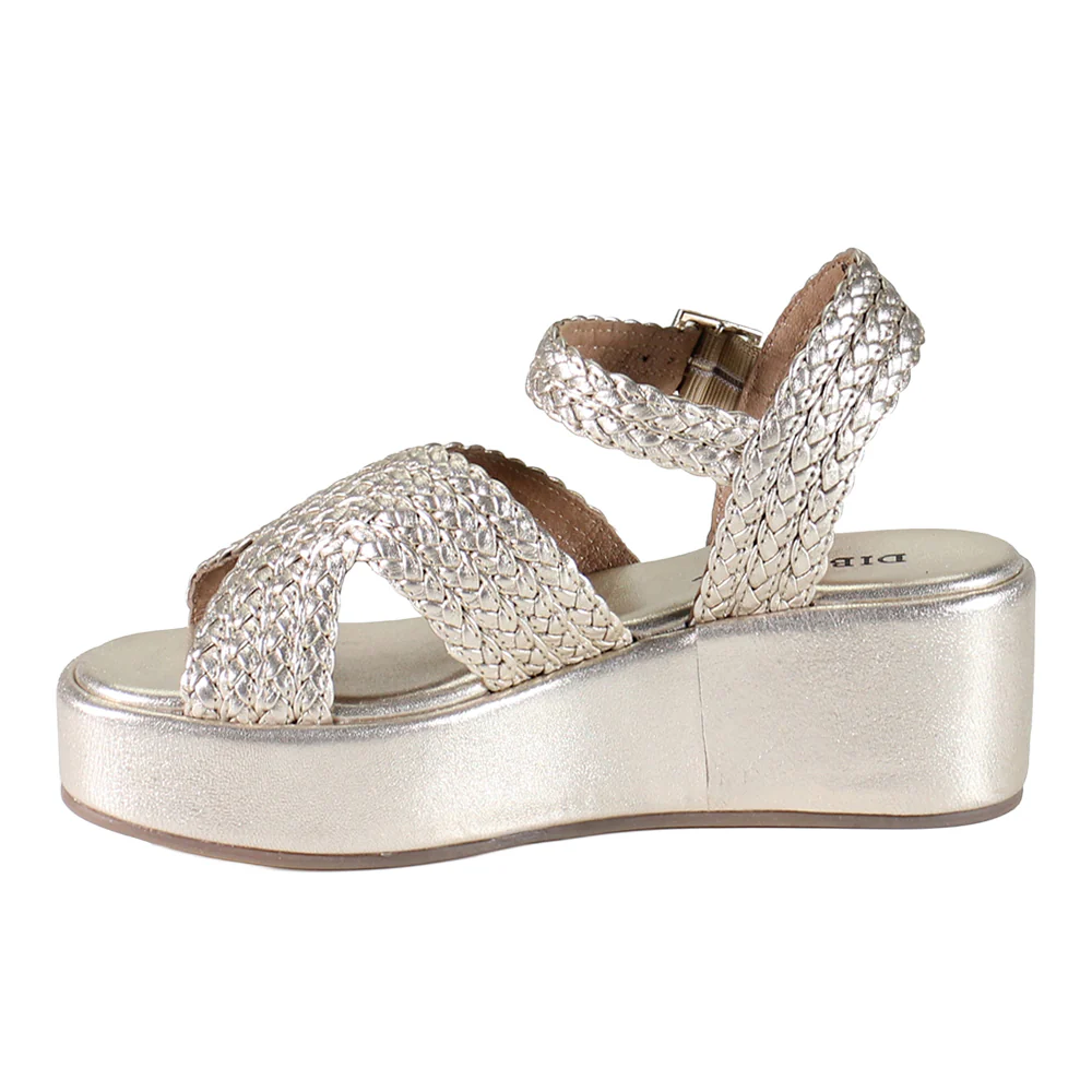 Wind Garden Braided Metallic Platform Ankle Strap Sandals - Image 3