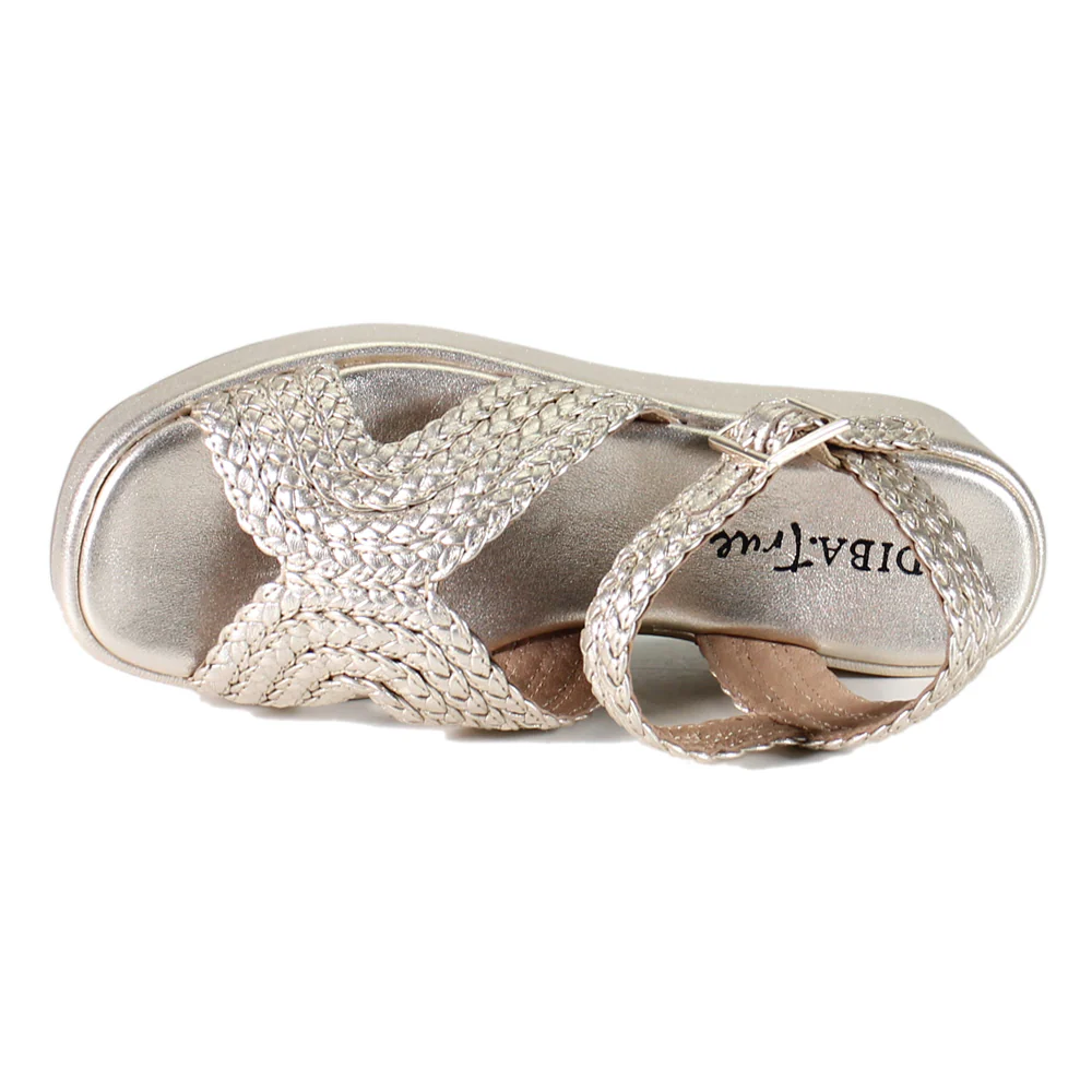 Wind Garden Braided Metallic Platform Ankle Strap Sandals - Image 4