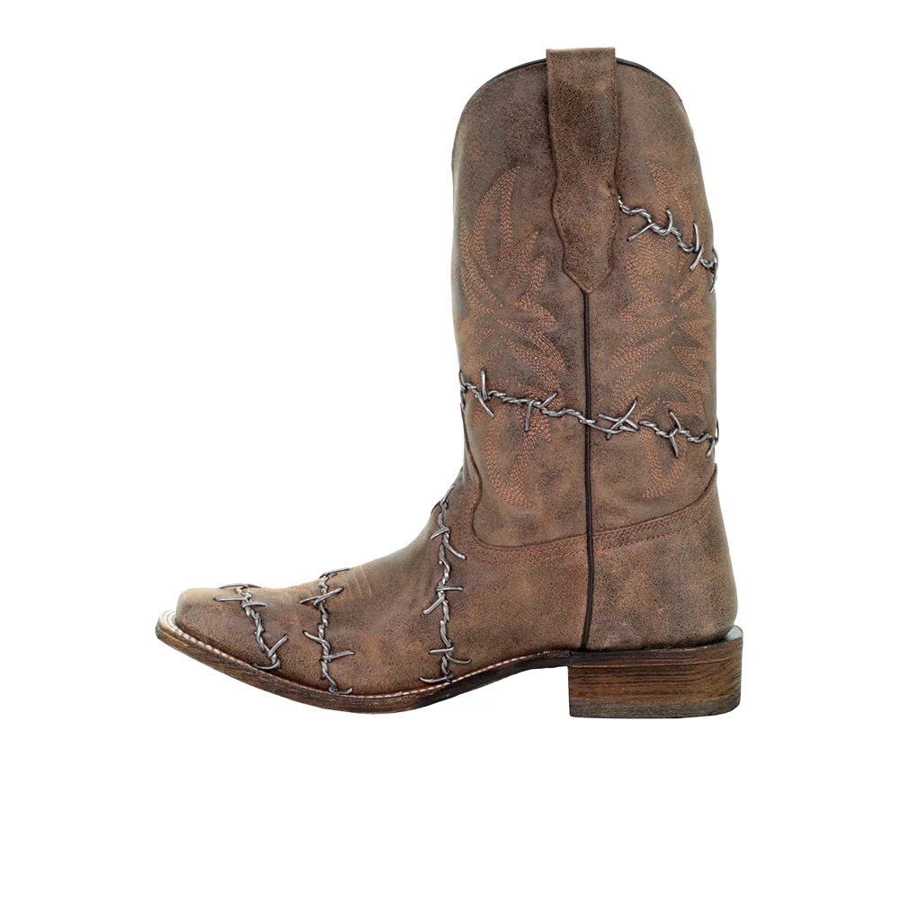 Wire Embroidered Square Toe Cowboy Boots - Image 4