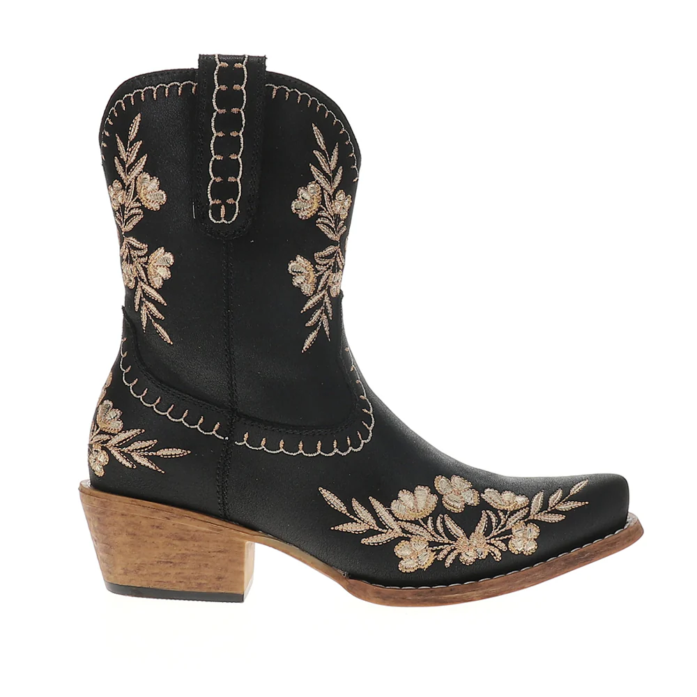 Wynona Floral Embroidered Snip Toe Cowboy Booties
