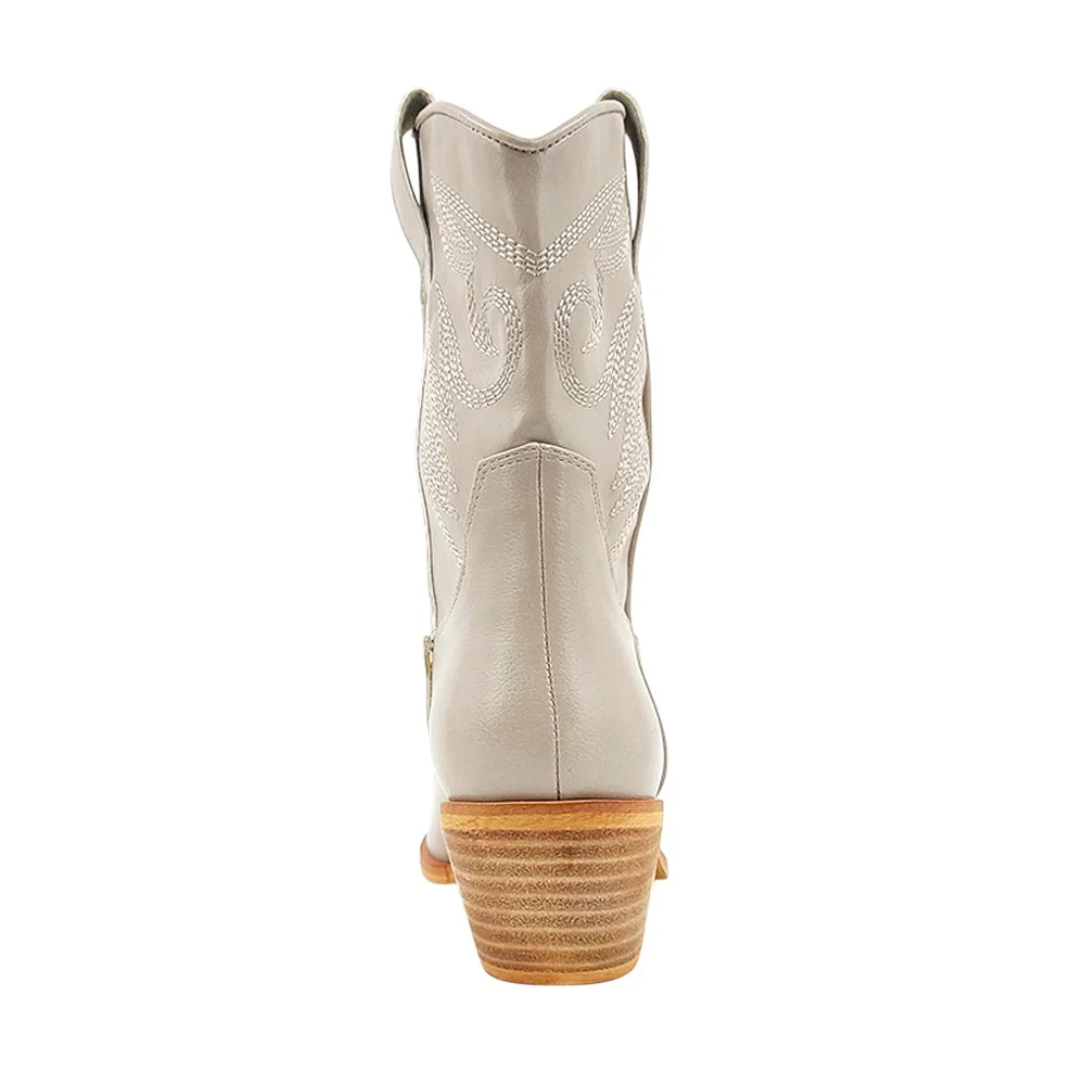 Zahara Embroidered Pointed Toe Cowboy Boots - Image 5