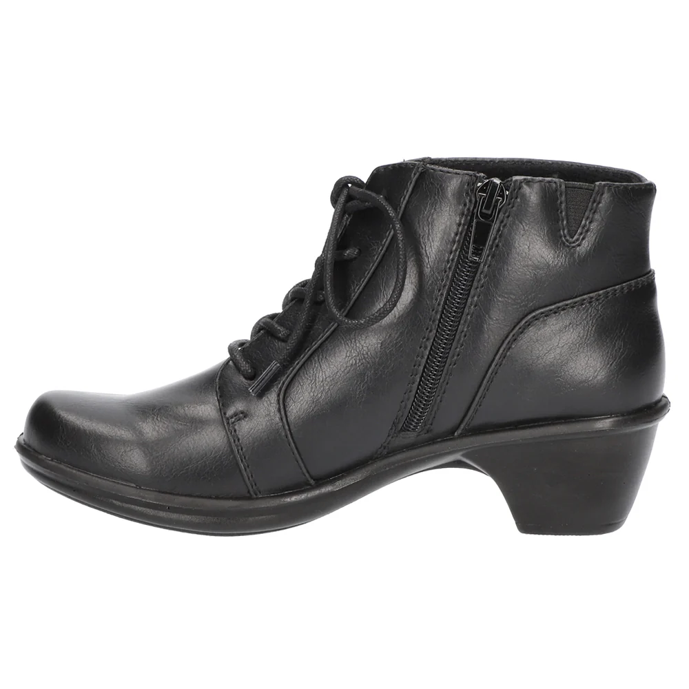 Zelene Round Toe Zippered Lace Up Booties - Image 3