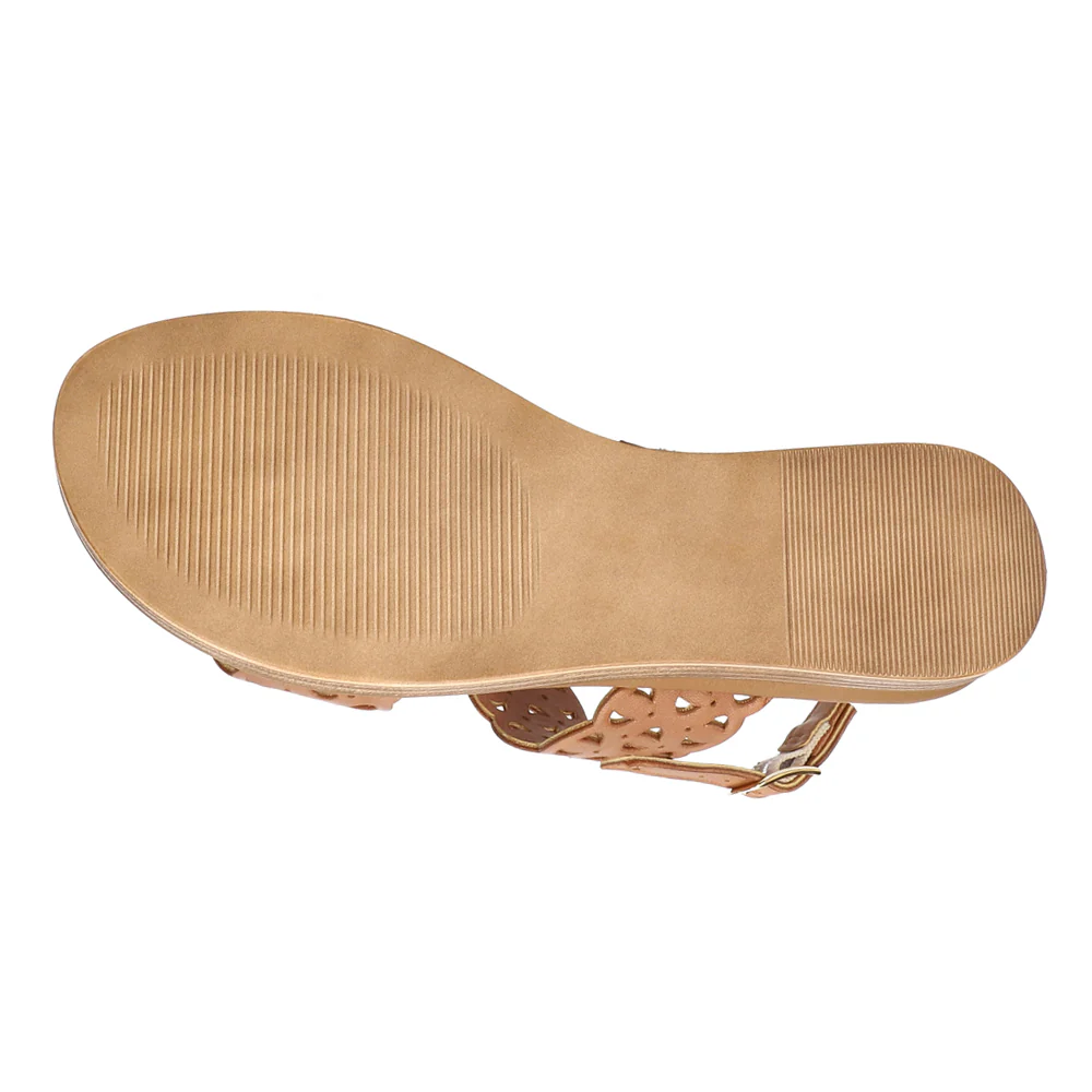 Zoe-Italy Cut Out Wedge Sandals - Image 5